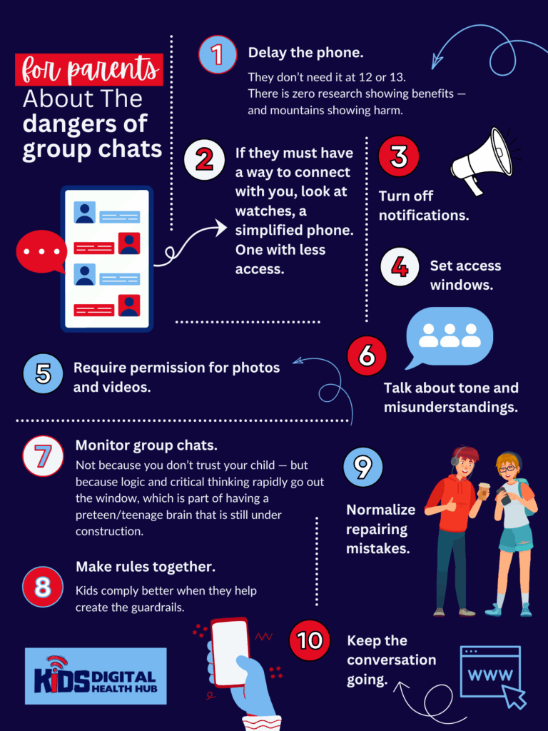 The dangers of group chats explained infographic