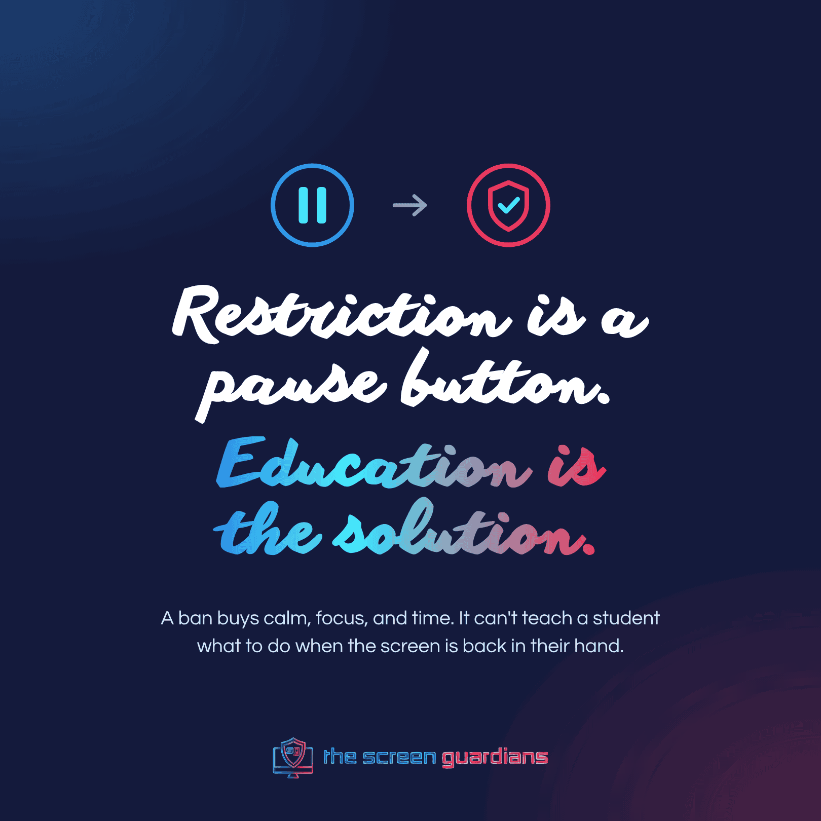 Restriction is a pause button. Education is the solution.