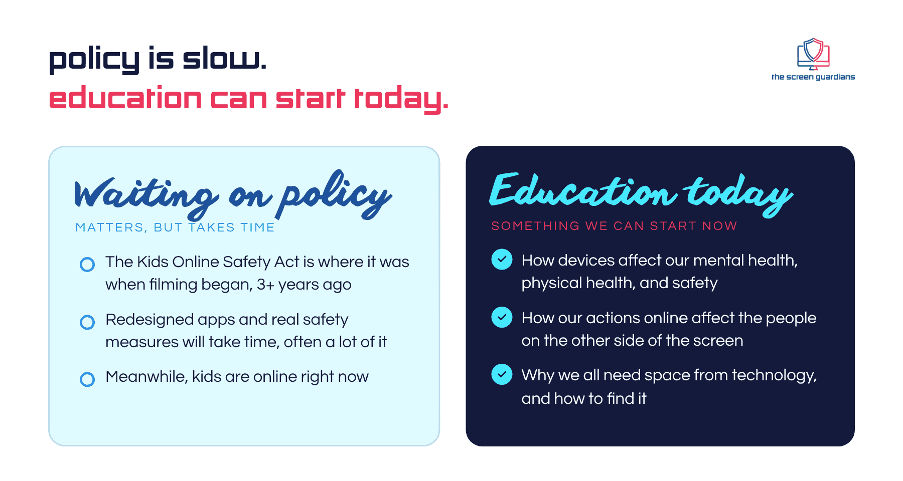Waiting on the Kids Online Safety Act versus education families can start today