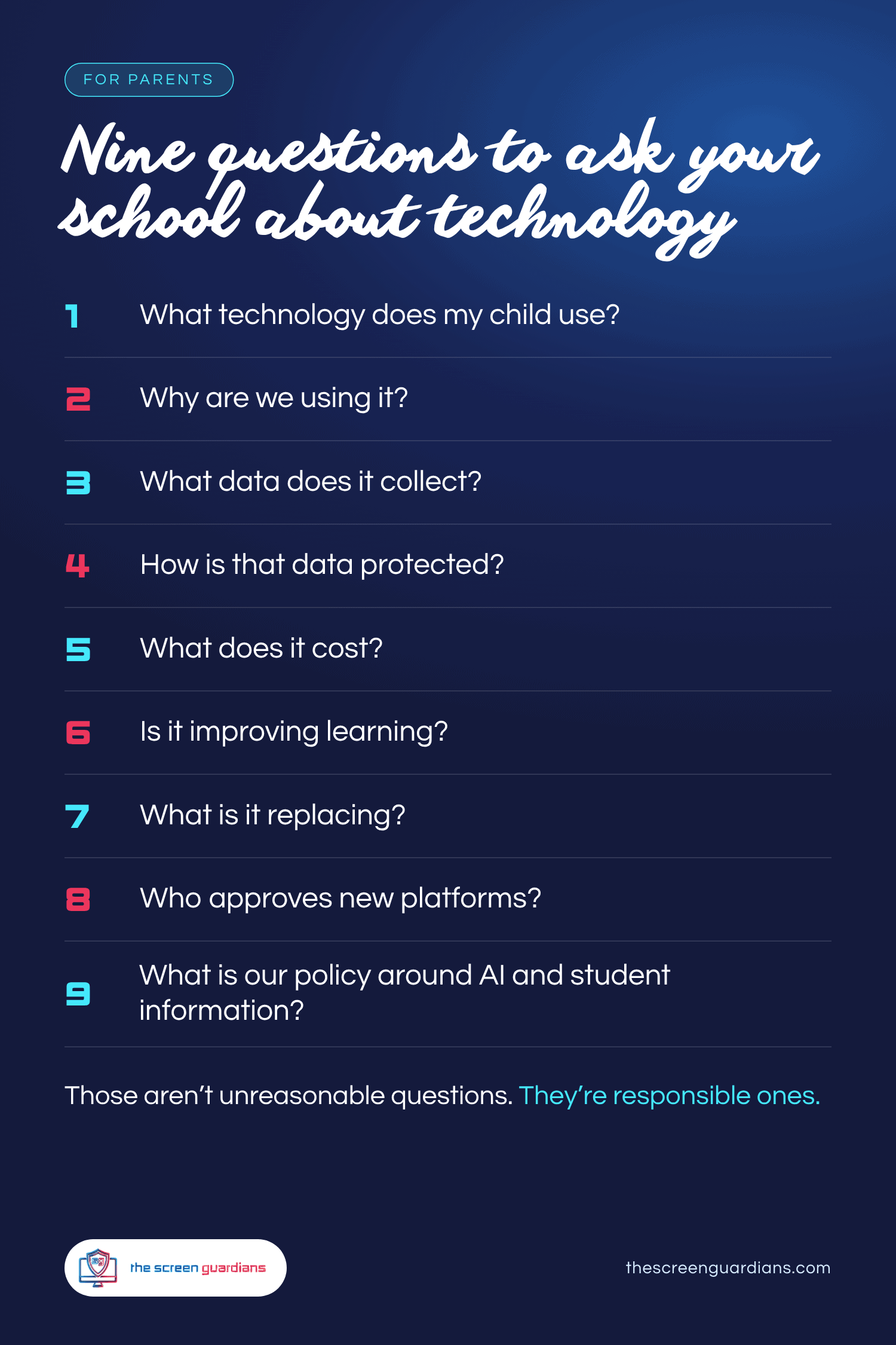 Nine questions parents can ask their school about technology