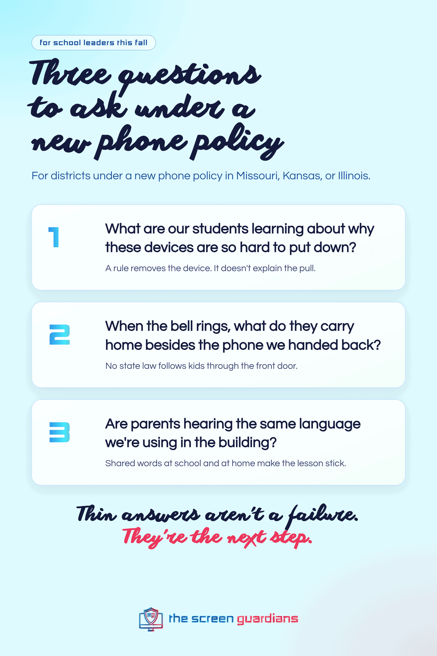 Three questions school leaders should ask under a new phone policy