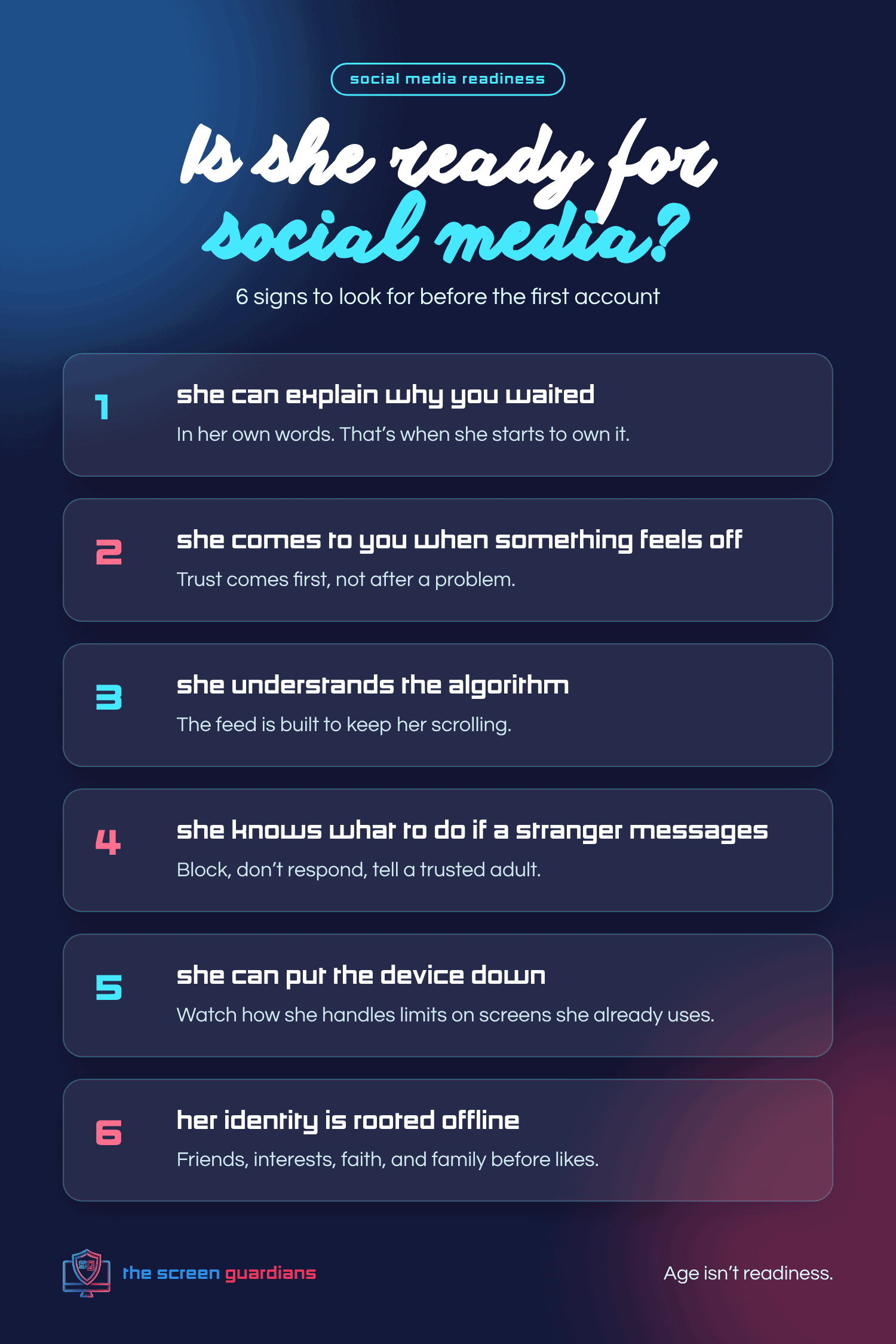 Is your daughter ready for social media? 6 signs of readiness checklist