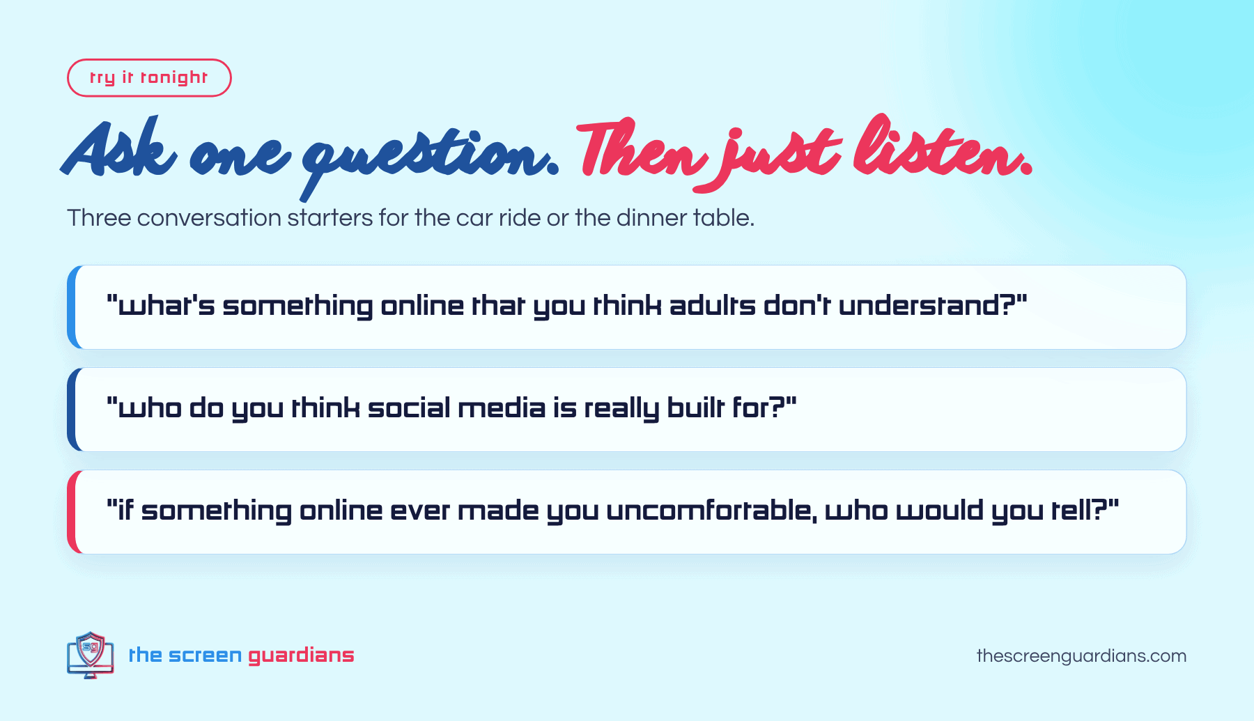 Three conversation starters to ask your child about social media tonight